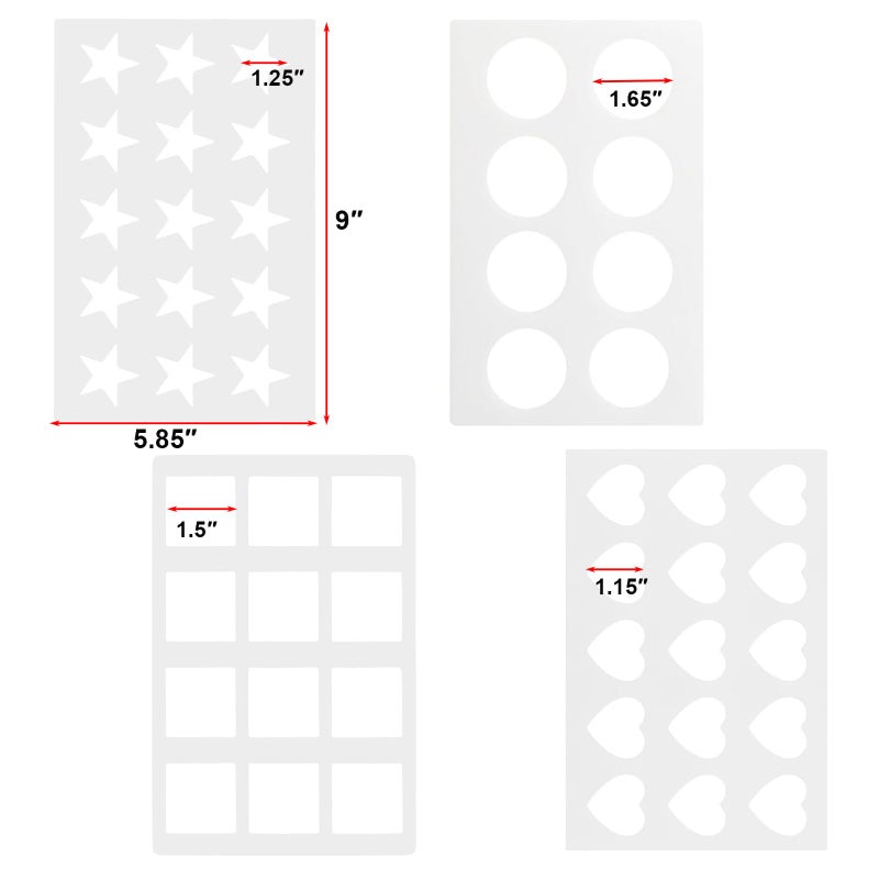 Cosmos 4 Pcs Chocolate Chablon Cookies Stencil Mold Set for Cake Decoration Baking Tool, Assorted Shapes - Image 5